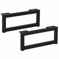 Schwarze Metallmöbelbeine 35 cm, 2er Set – Rechteckige Möbelfüße mit Bodengleitern – Ideal für Sofa, Sessel & Schrank – Modernes Industriedesign