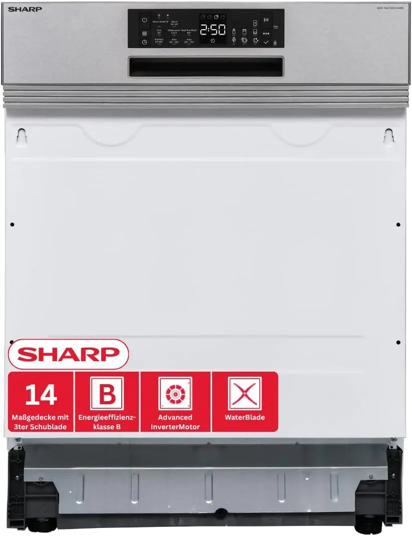 Sharp Geschirrspüler NA25GS44BS 60 cm 8 Programme Silber