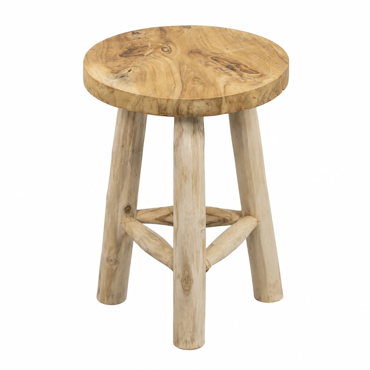 Teakholz Blumenhocker - Handgefertigter Massivholz-Ständer, Vielseitig und Pflegeleicht, Vormontiert - Ideal für Wohnbereich und Garten, 45 cm