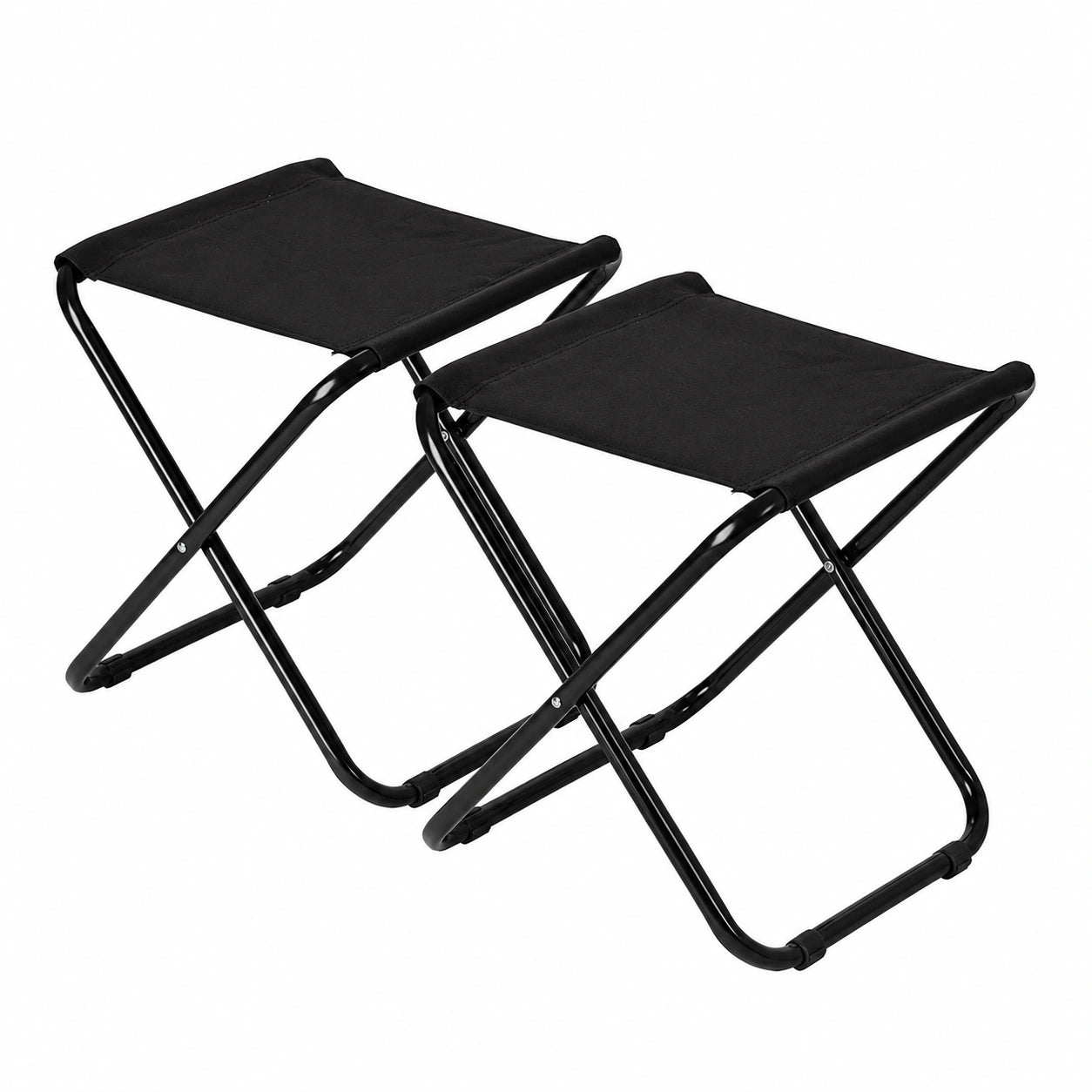 Harbour Housewares Klapphocker Set - Leicht, Praktisch, Klappbar - 2 Stück, Schwarz
