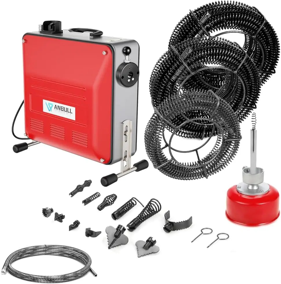 Anbull 850W elektrische Rohrreinigungsmaschine mit 21m Ø22mm