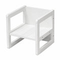 Roba Kinderhocker Landhausstil – Verstellbarer Holzstuhl mit 3 Sitzhöhen in Weiß