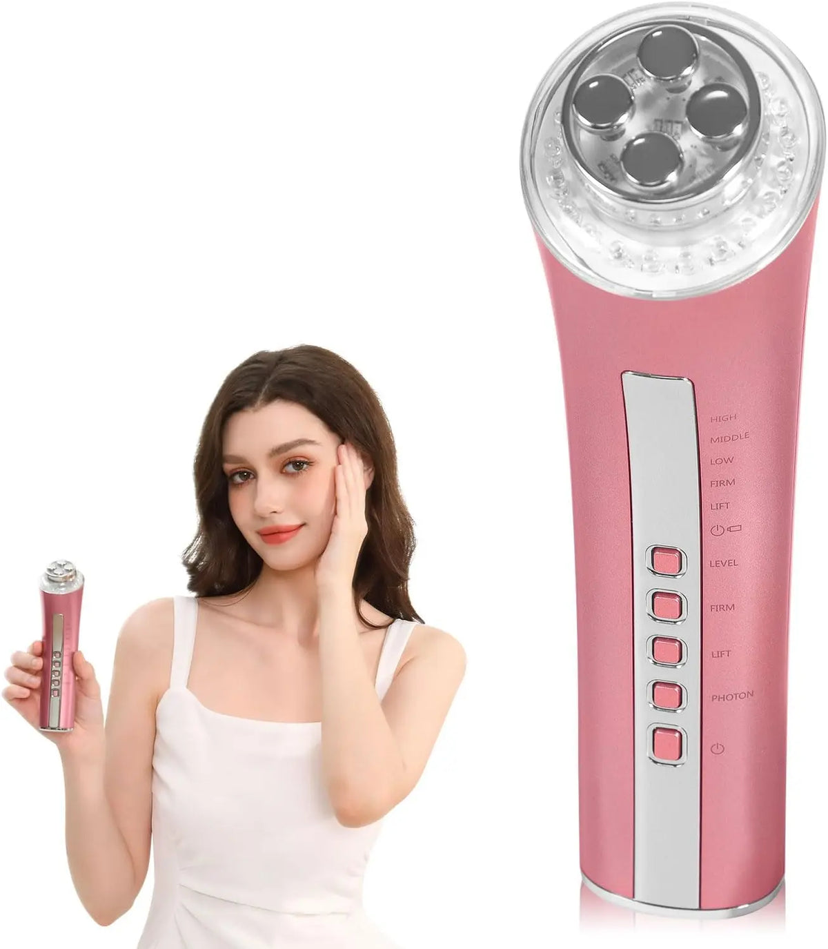 CARER BEAUTY RF Gesichtsmassagegerät EMS &3 LED Licht Schwellungen lindern