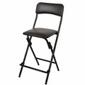 Amazon Basics Faltbarer Barhocker mit Fußstütze, 61 cm, 136 kg Kapazität, 2er Set, Schwarz