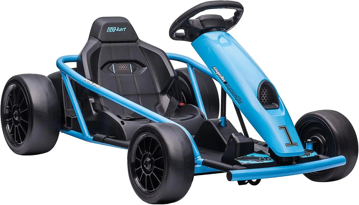 HOMCOM 24 V Elektro Go-Kart Kinder 13 Km/h Gokart mit Drift-Funktion Blau