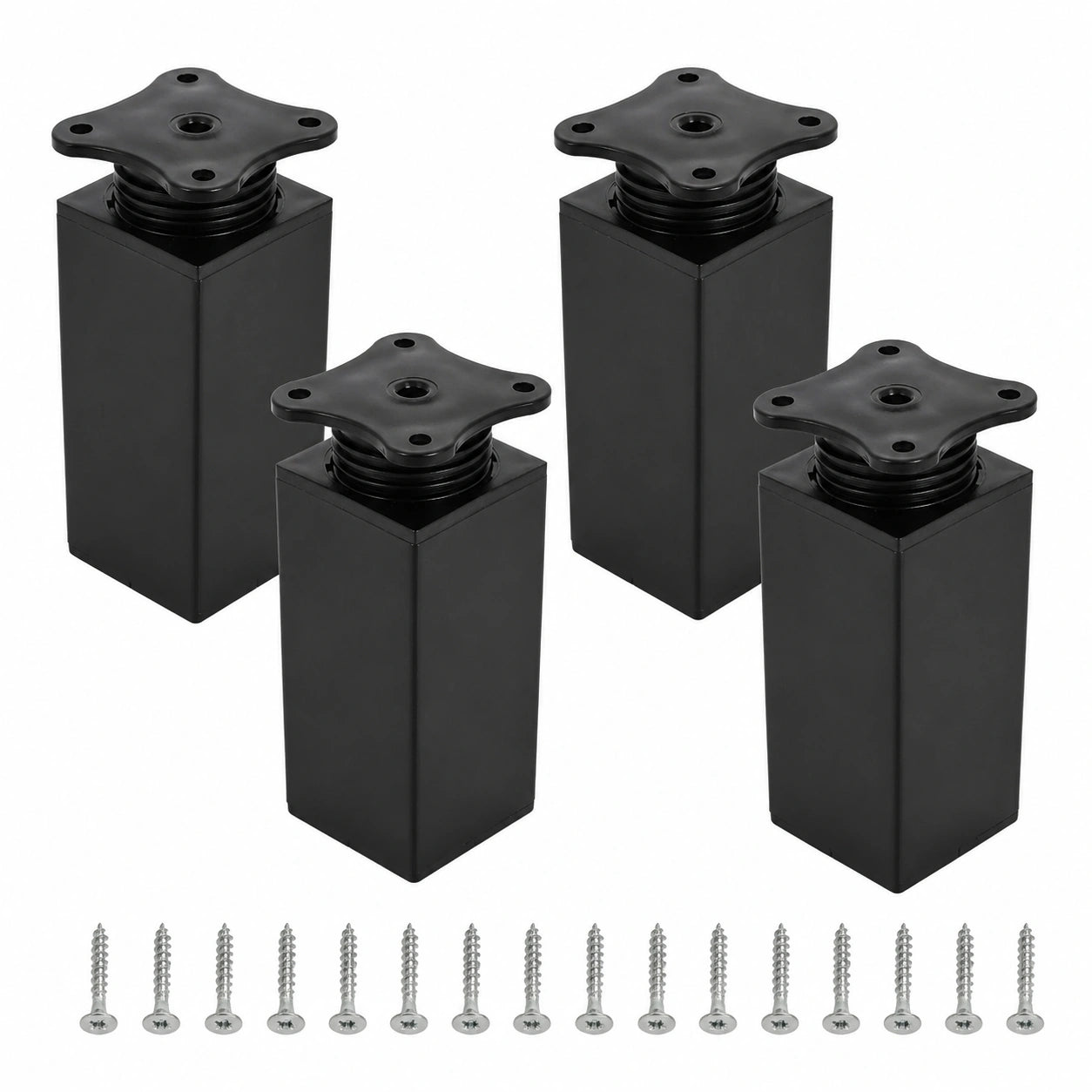 STOLMET Höhenverstellbare Möbelfüße 100 mm, 4er Set, Schwarz, Für Wohnzimmer, Küche, Schlafzimmer