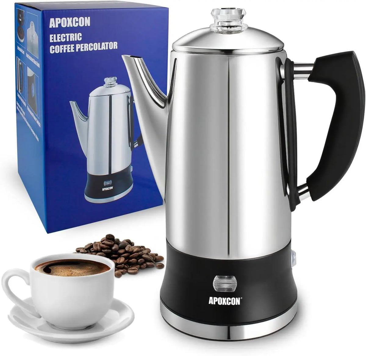 APOXCON Kaffeemaschine Silber