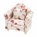 Miniatur Puppenhaus Sofaset 1:12 mit Blumendekor und Rückenkissen