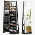 COSTWAY Schmuckschrank mit LED-Beleuchtung Schwarz