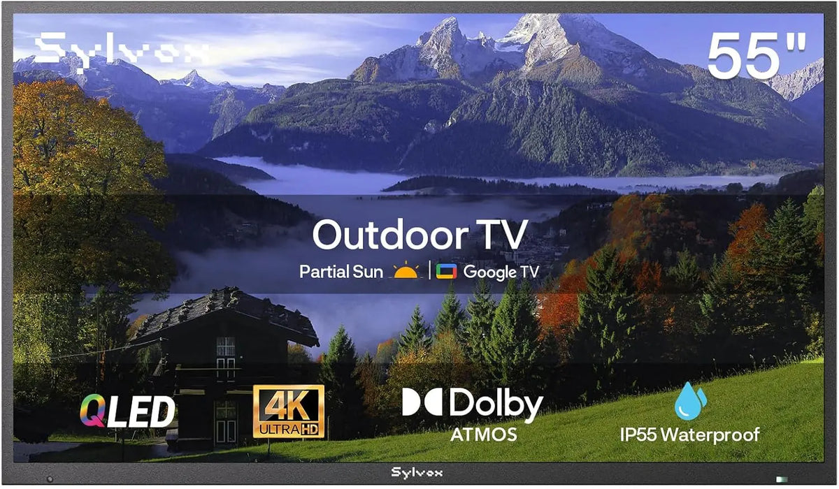 SYLVOX Fernseher IP55 55 Zoll mit LED-Beleuchtung