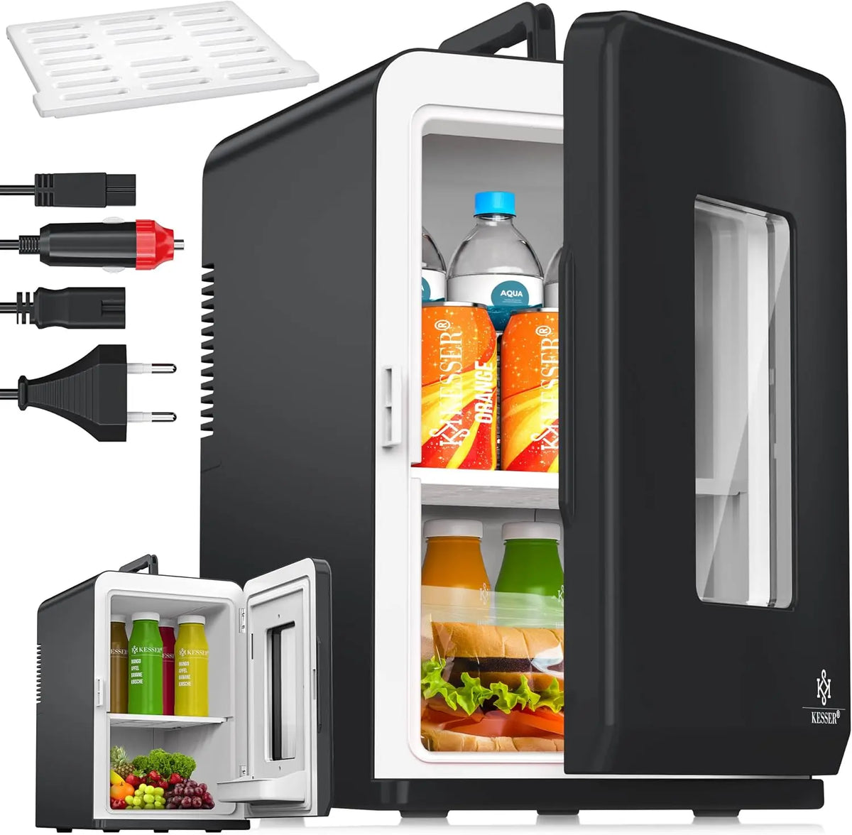 KESSER Kühlschrank 220-240 V 240 V 12 V 15 l Schwarz