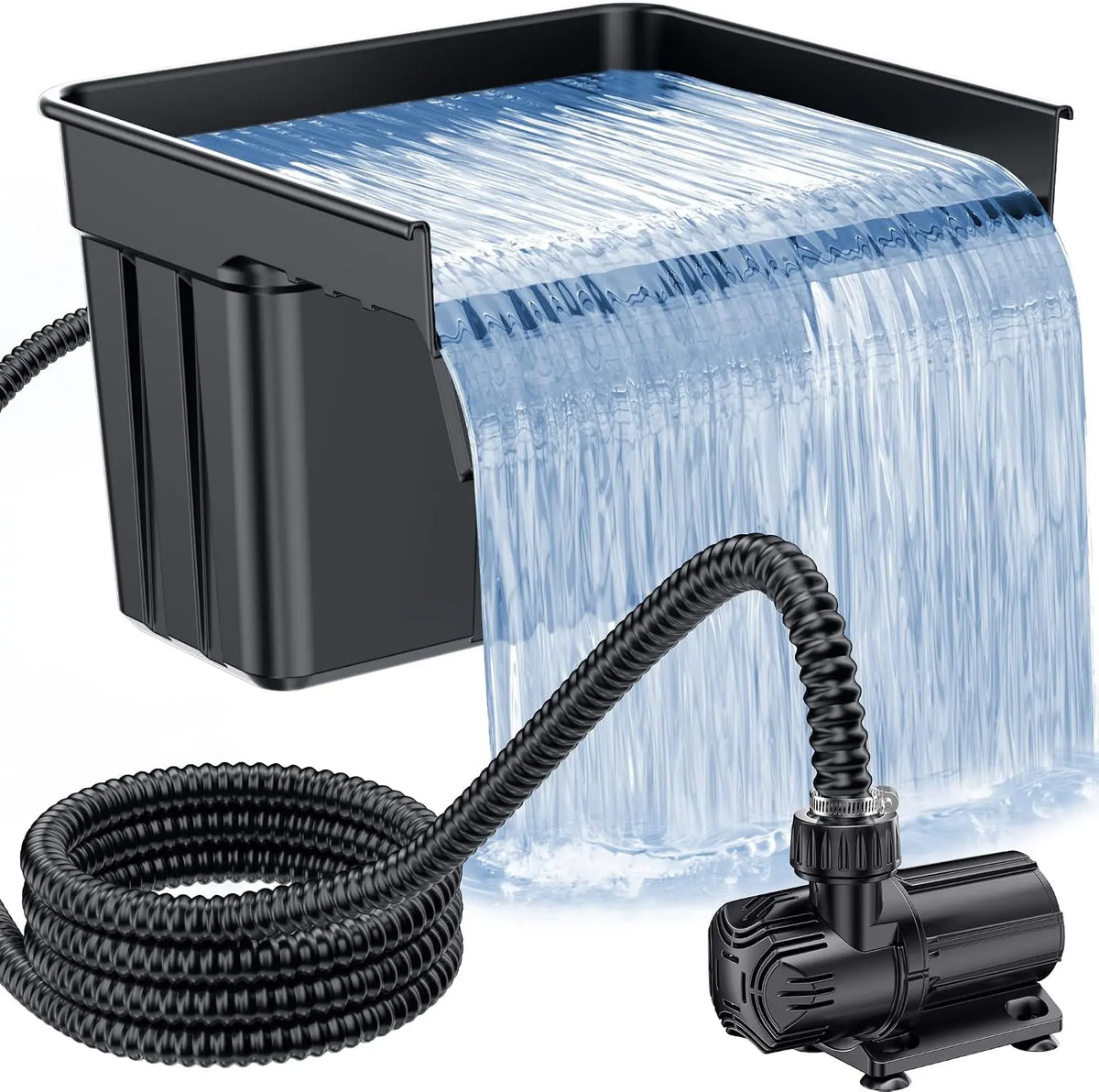 POPOSOAP Wasserfall Teich 43cm Überlauf für große Gartenteich-Wasserspiele
