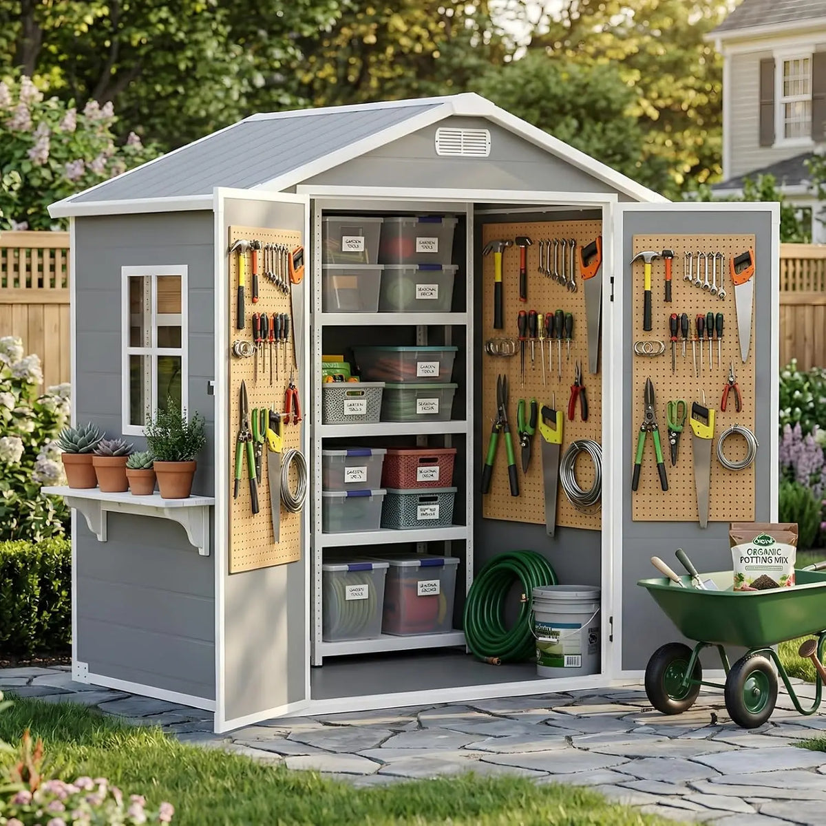 AIRAJ 6x4FT Gartenhaus für den Außenbereich