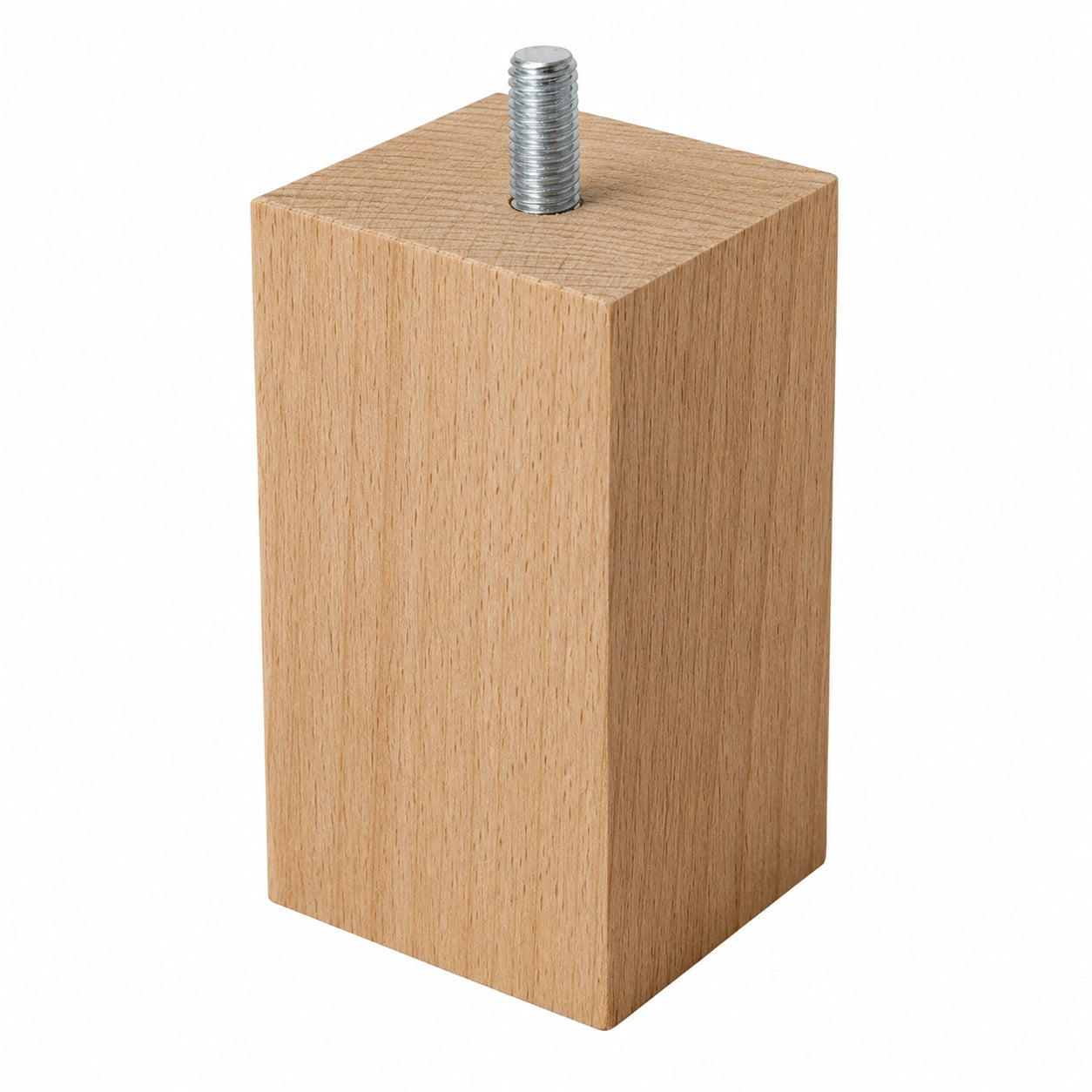 Holz-Sofabeine, 10 cm Höhe, rechteckig, Set aus 4, helles Buchenholz, ideal für Möbel, hergestellt in Italien