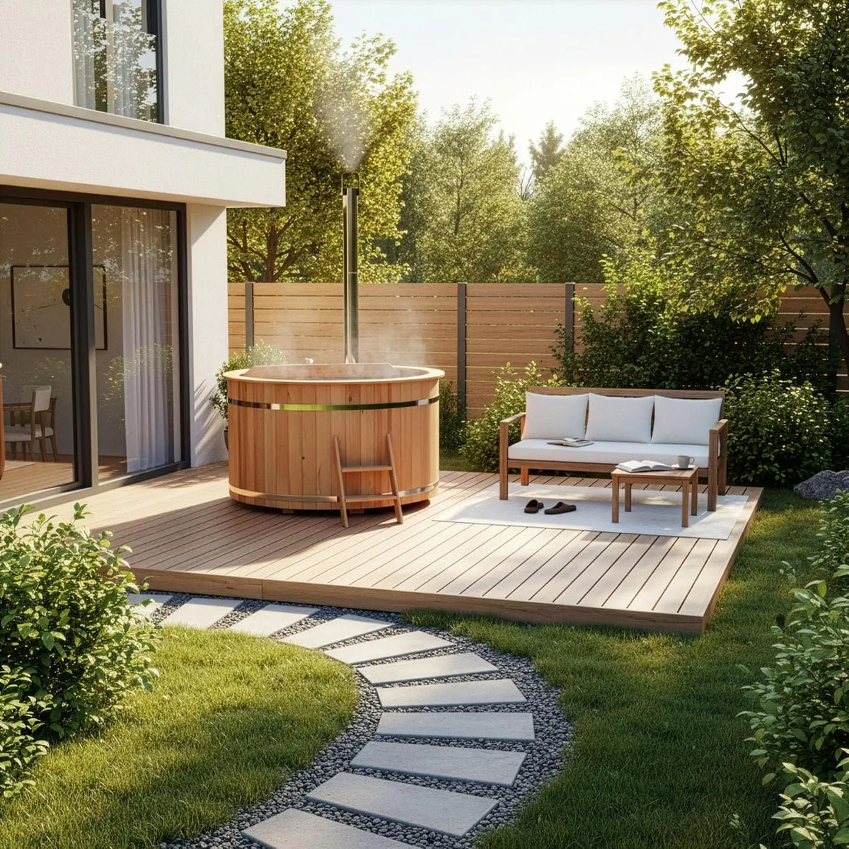 Holz Badefass Bergen Ø 160 cm inkl. Ofen